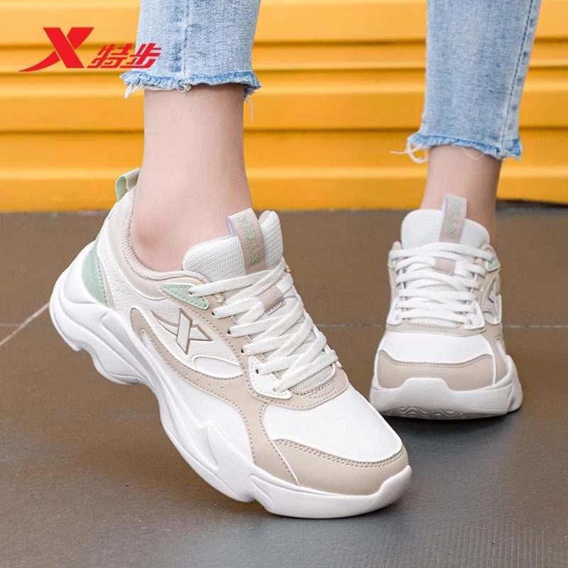 特步女鞋运动鞋正品皮面防水跑步鞋2026冬季新款潮鞋女士老爹鞋女,运动鞋new,老爹鞋,淘宝优惠券,粉丝福利购,淘宝优惠卷