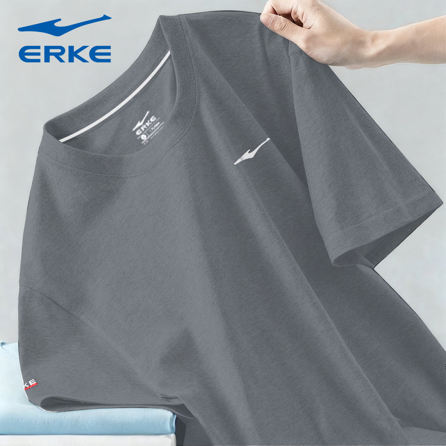 鸿星尔克短袖T恤男士2026夏季新款透气运动上衣男t正品运动服男装