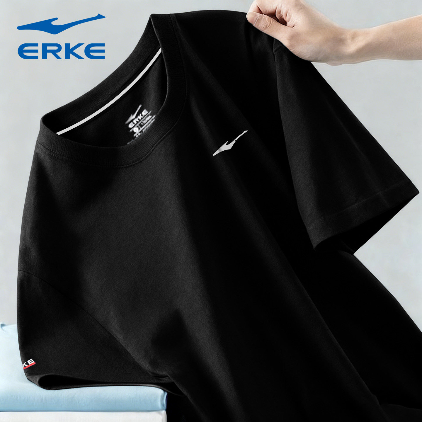 鸿星尔克短袖T恤男士2026夏季新款透气运动上衣男t正品运动服男装