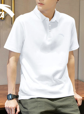 安踏男装短袖T恤男夏季运动T恤透气翻领冰丝速干官方旗舰POTO衫男