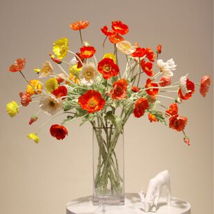 ins冰岛虞美人仿真花假花高档绢花客厅花束花卉装 饰摆件拍摄道具