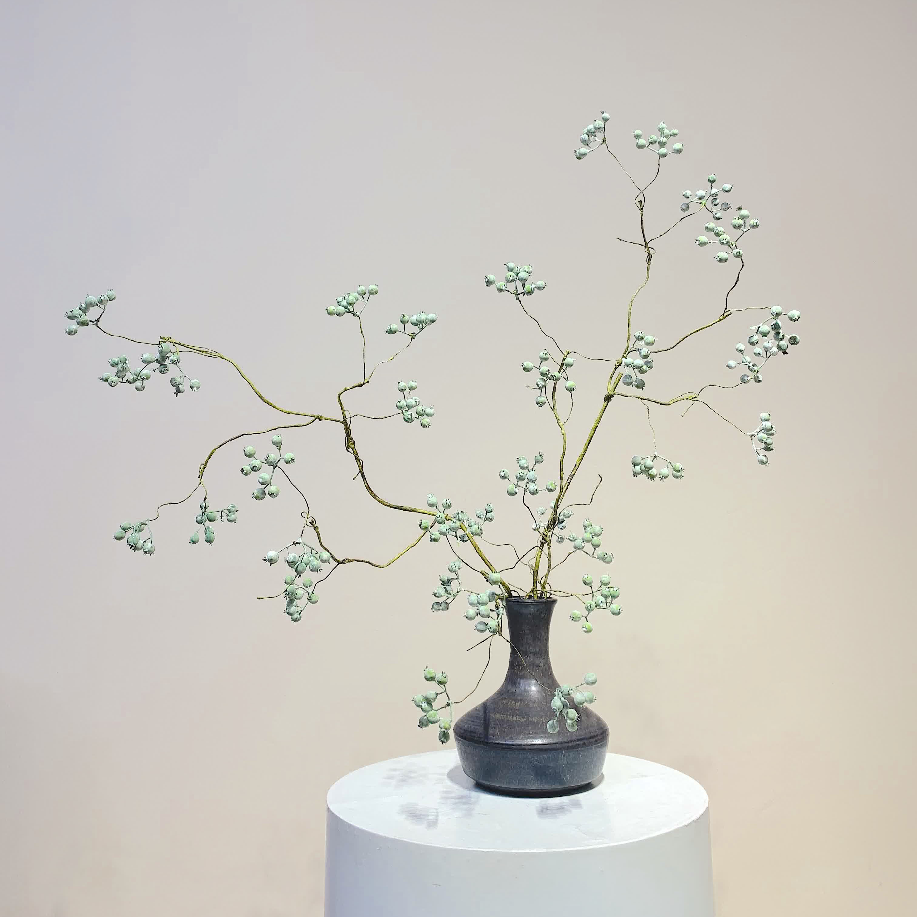 侘寂风小众高端仿真花马桑果 家居软装饰品玄关摆件 果实做旧造型