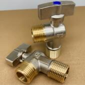 德国进口球芯全开大流量角阀全铜冷热水燃气热水器专用4分球阀三