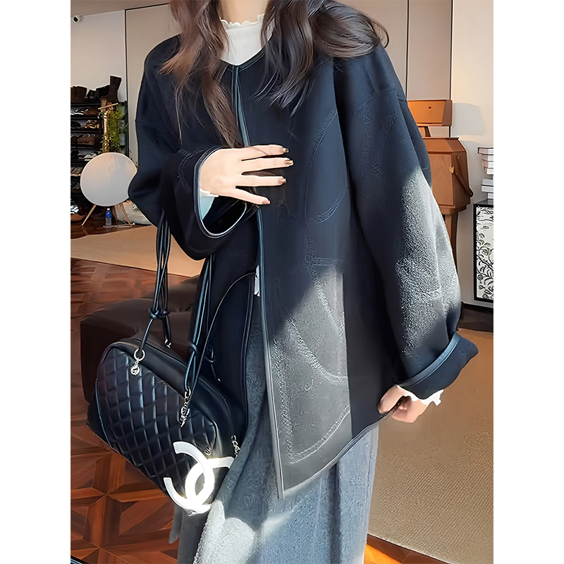 兔毛双面毛呢外套女士2025新款