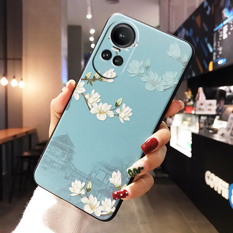 OPPORENO10硅胶卡通磨砂浮雕