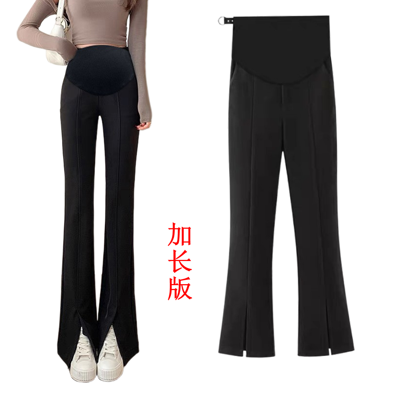 超长黑色微喇叭开叉高个子加长版孕妇裤子200斤春秋款高腰托腹裤,孕妇装/孕产妇用品/营养,孕妇休闲裤,淘宝优惠券,粉丝福利购,淘宝优惠卷