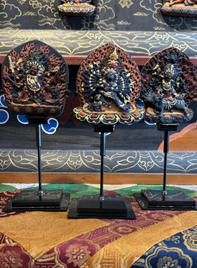 壤巴拉 大威德金刚马头明王金刚铠甲圣像手工彩绘擦擦 精美礼盒装