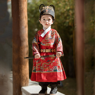 明制汉服男童帅气飞鱼服中国风2026年春季新品男宝古风锦衣卫古装