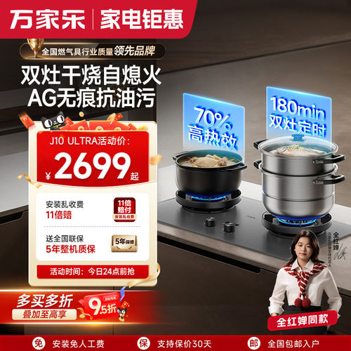 万家乐5.2kw双灶防干烧定时灶