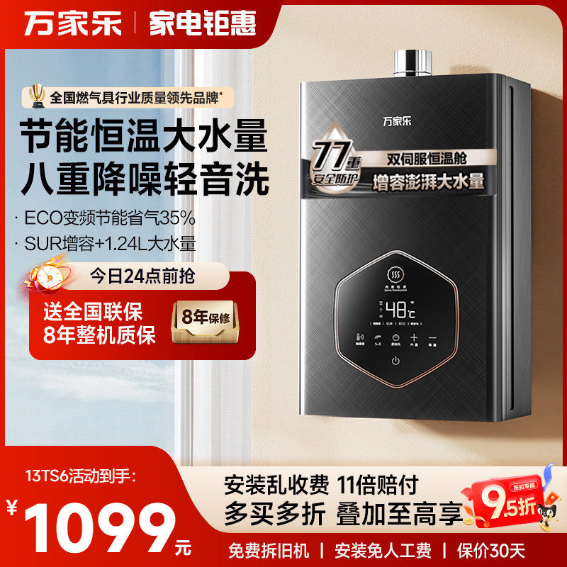 万家乐TS6/P3燃气热水器家用天然气节能恒温速热强排式静音13/16L
