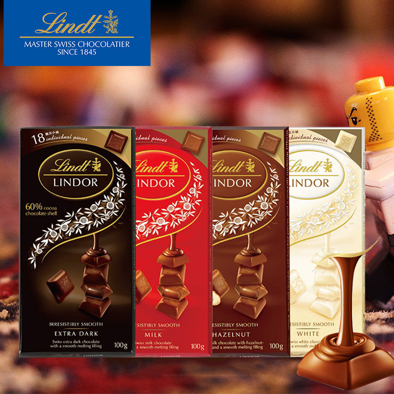 lindt原装进口瑞士莲软心小块装牛奶巧克力100g白巧克力节日礼物