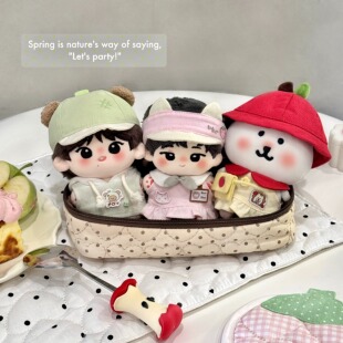 萌遇时光 春野游园系列 10cm棉花娃娃衣服印花海星体努努体轻松熊