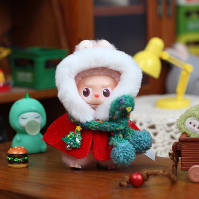 圣诞冬款四代迷你拉布布娃衣搪胶挂件衣服4.0心底密码labubu娃衣