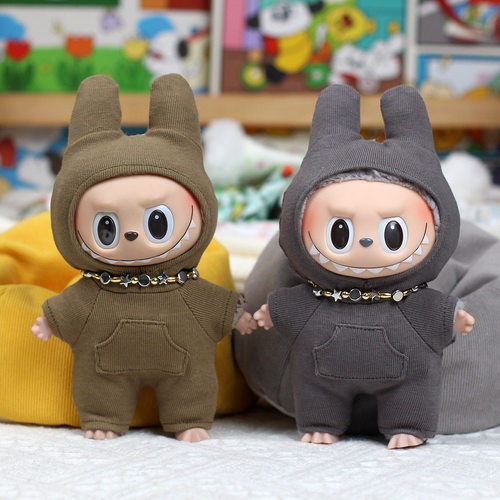 labubu衣服 一三代拉布布娃衣 搪胶玩偶挂件衣服连体衣心动马卡龙