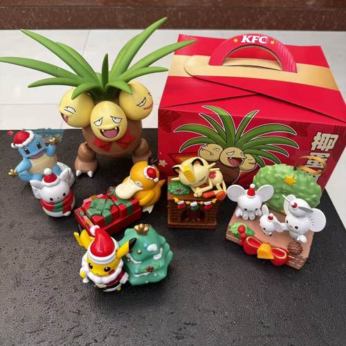 2025肯德基宝可梦圣诞节音乐盒公仔椰蛋树玩具可达鸭皮卡丘杰尼龟