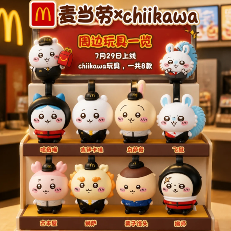 麦当劳XCHiiKAWA周边玩具吉伊卡哇乌萨奇哈奇喵飞鼠獭师狮萨图片