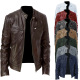 Leather Biker Jacket Men Bomber Motorcycle Jackets 男PU皮衣