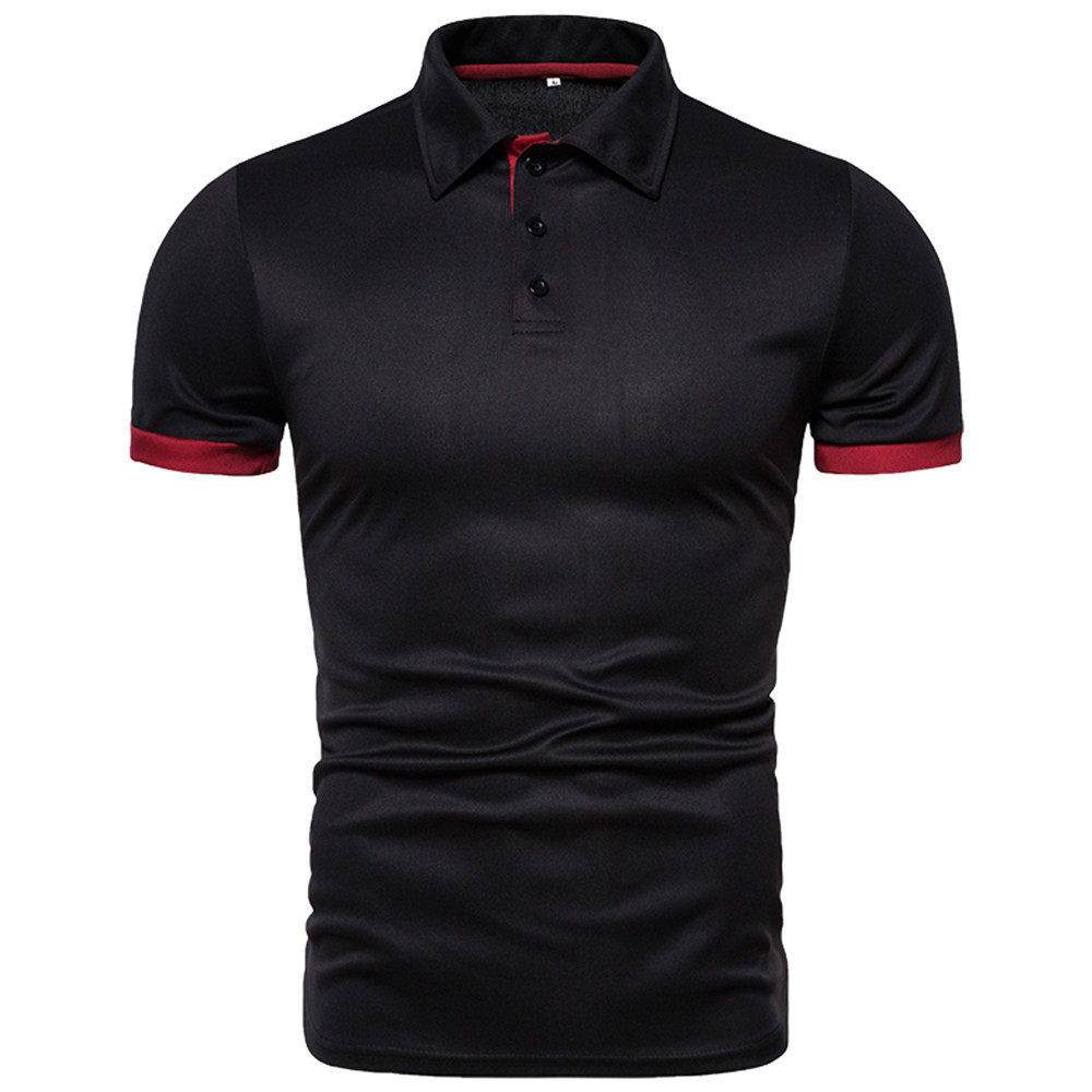 MENS SOLID COLOR SHORT SLEEVE POLO SHIRT