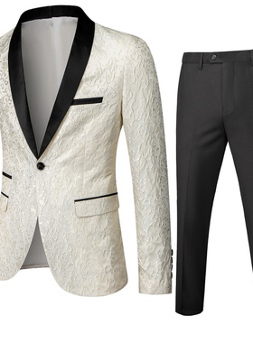 男商务西服套装Men Slim Fit Casual Tuxedo Suit Male Suits Set