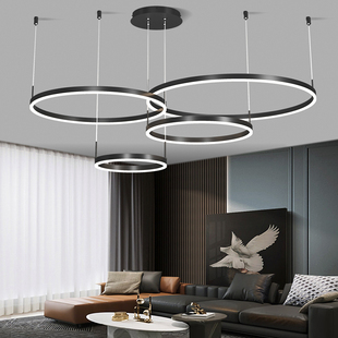 简约现代LED圆形圆环大气艺术客厅灯吊灯办公室会议室组合定制灯