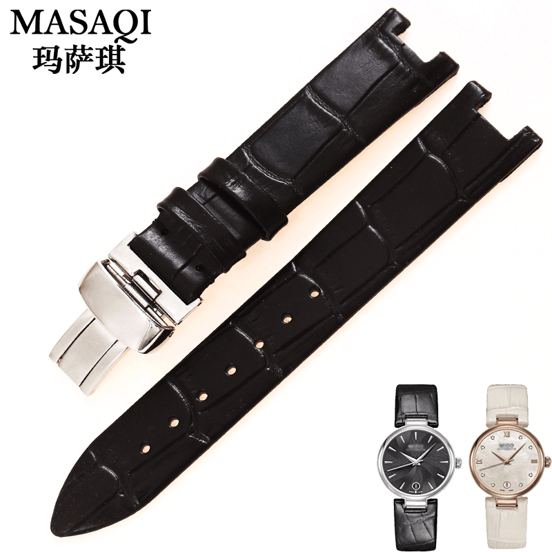 玛萨琪M022.20718mm真皮凹口表带