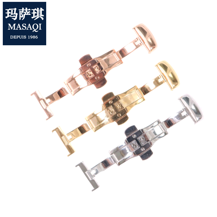 天梭玫瑰金力洛克双按蝴蝶扣