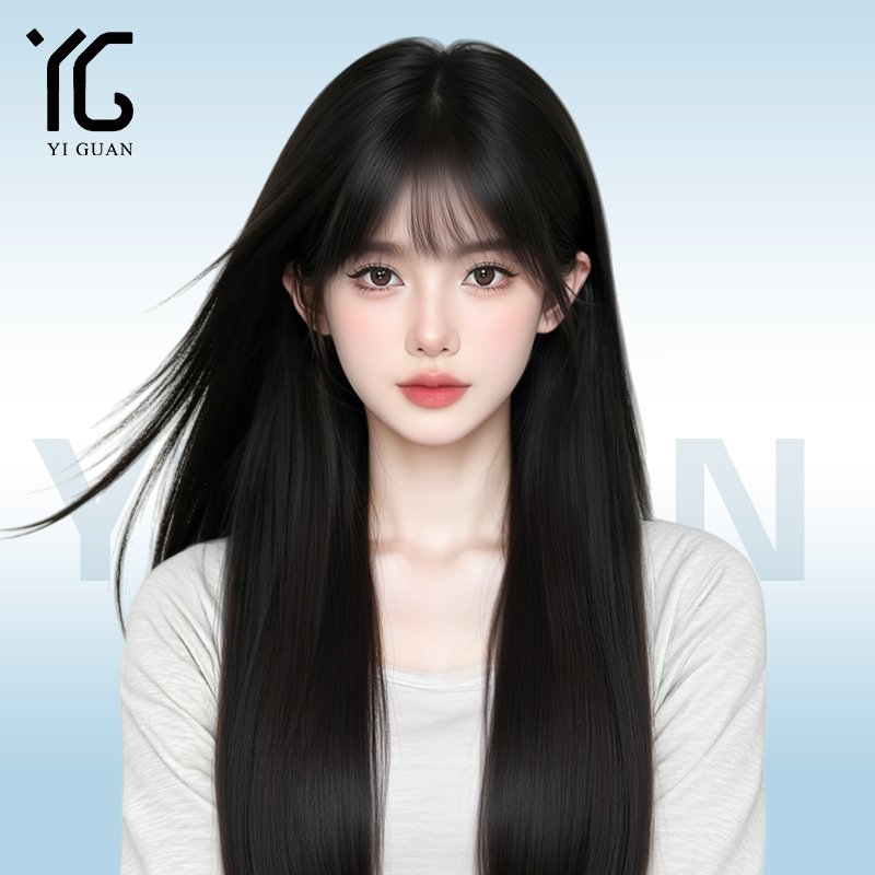 怡冠假发女全头套空气刘海长直发