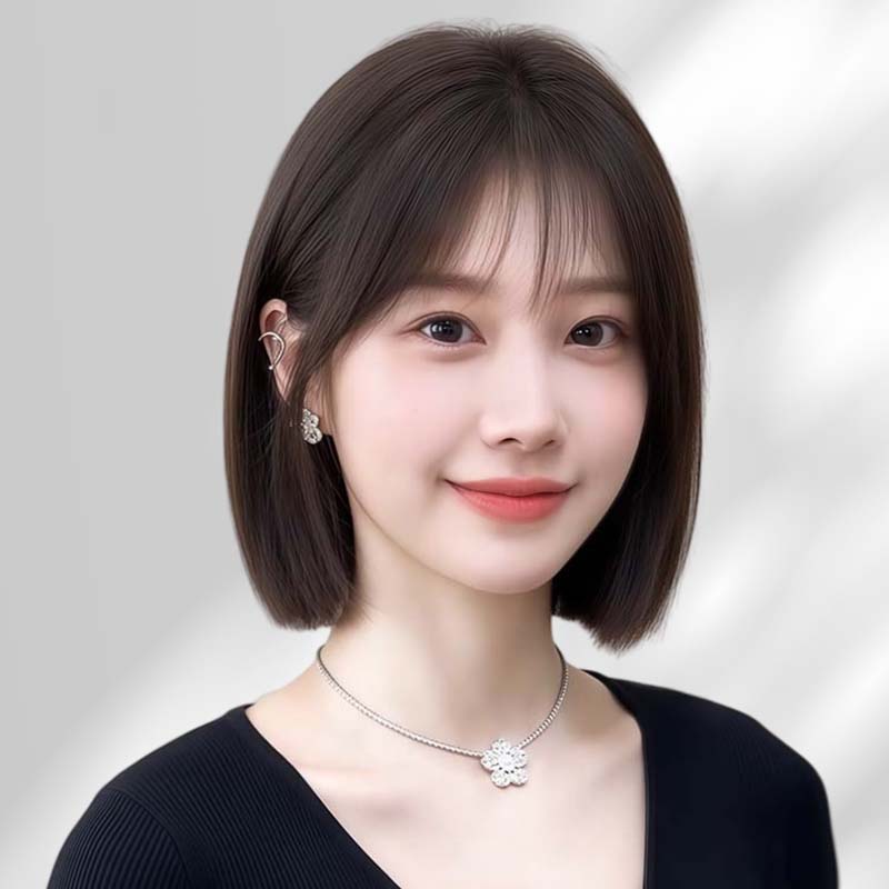 【刘海一刀切】自然隐形短发假发