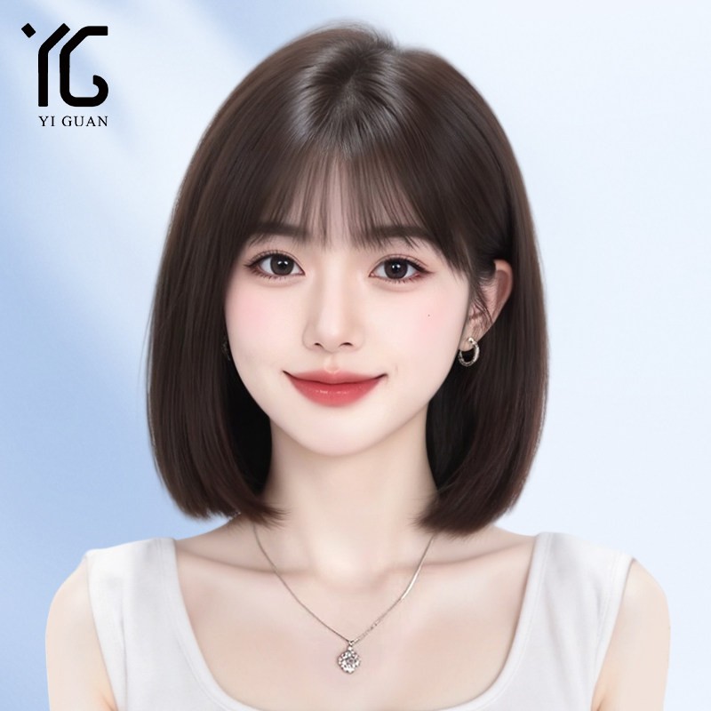 假发短发女士自然真发光头透气