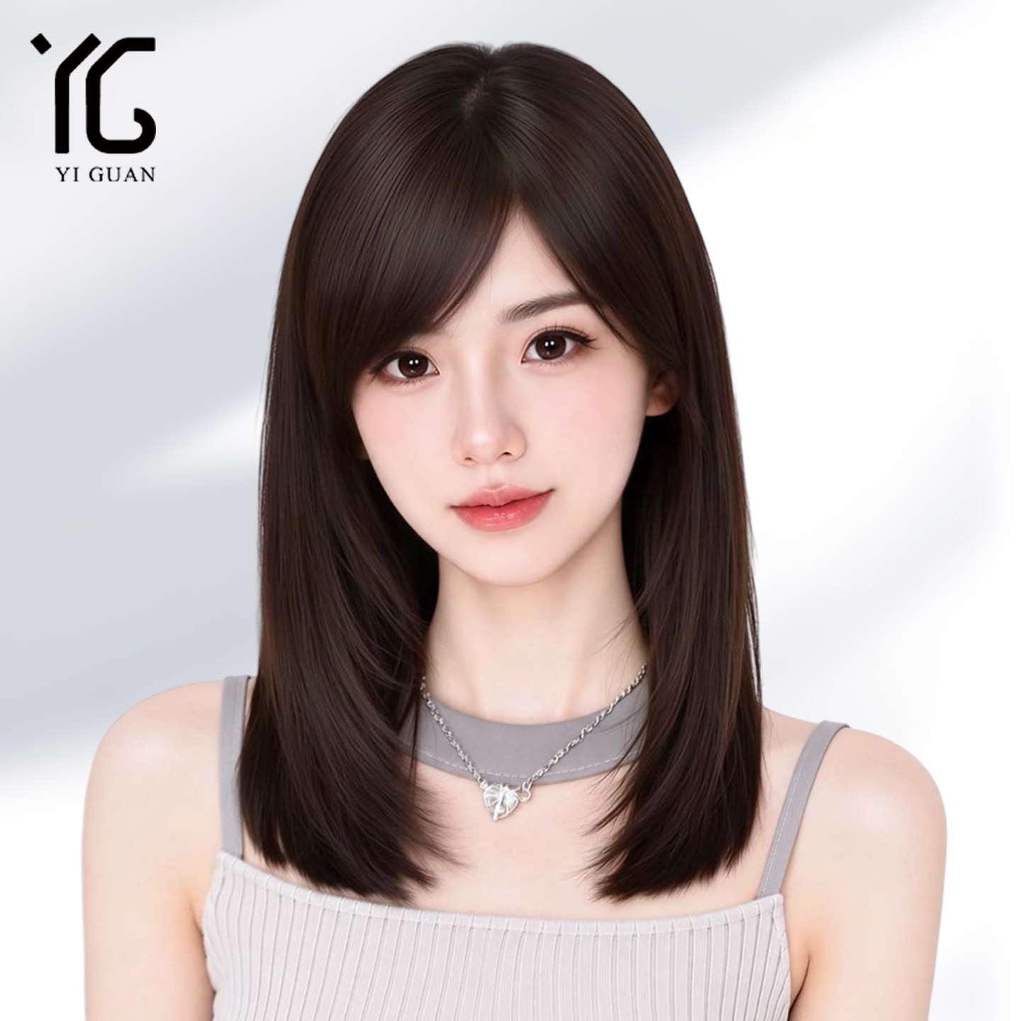 假发全头套女斜分刘海真发全真发2026新款仿真自然光头锁骨发假发