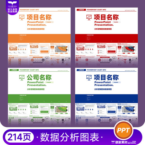 品牌企业产品营销介绍宣传逻辑架构数据分析可视化图表ppt模板