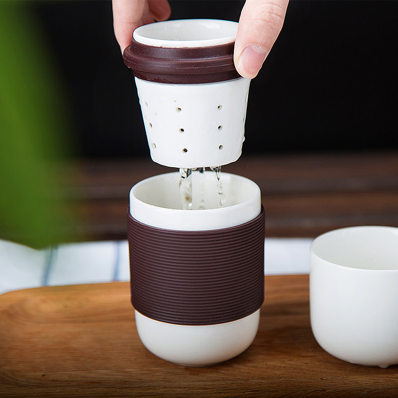 功夫茶具套装家用简约陶瓷玻璃泡茶杯懒人一杯日式便携旅行快客杯在类目 餐饮具, 茶具, 功夫茶具中 - 来自Buy2taobao.com提供专业的淘宝代购服务