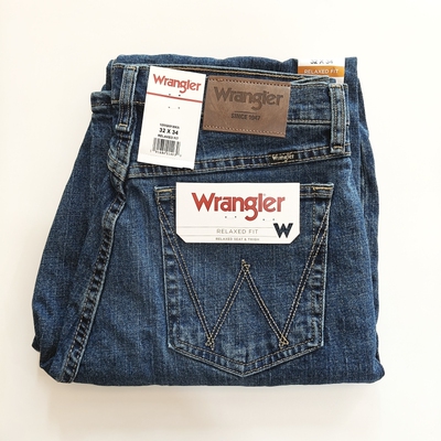 国内现货/美代/Wrangler威格中蓝色牛仔裤宽松直筒墨西哥产宽松版