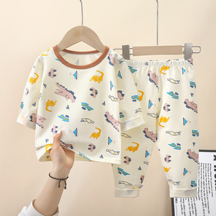 刺刺龙儿童睡衣套装莱卡棉宝宝内衣男童家居服女童秋衣秋裤童装