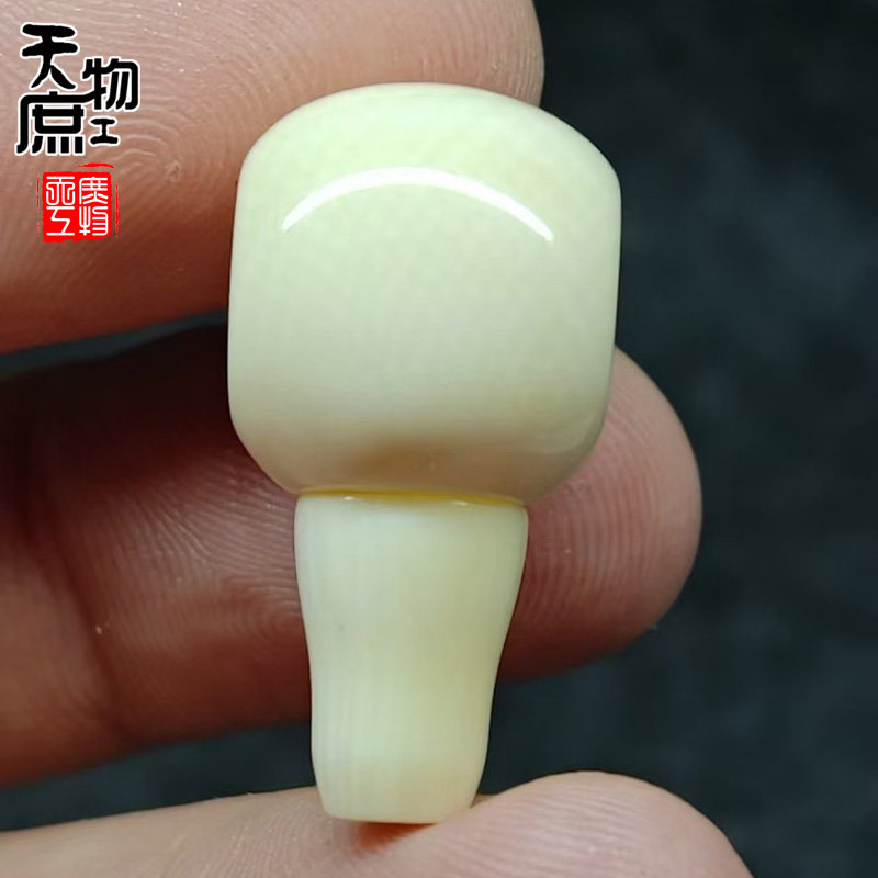 天然猛犸牙雕刻藏式分体佛头纯手工冰料牙纹精工高密三通配饰配件