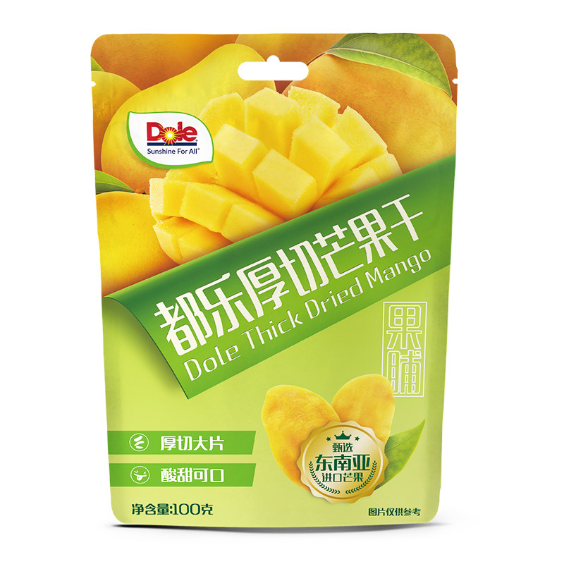 都乐厚切芒果干100g*3袋装水果干果脯蜜饯休闲零食网红解馋芒果片