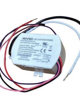 宽电压100-277V调光LED电源0-10V硅胶灌封驱动250mA 300mA 350mA