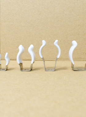 T4 T5 T6 T7不锈钢夹子SUS304弹片卡扣包胶防滑白色灯座 灯管支架