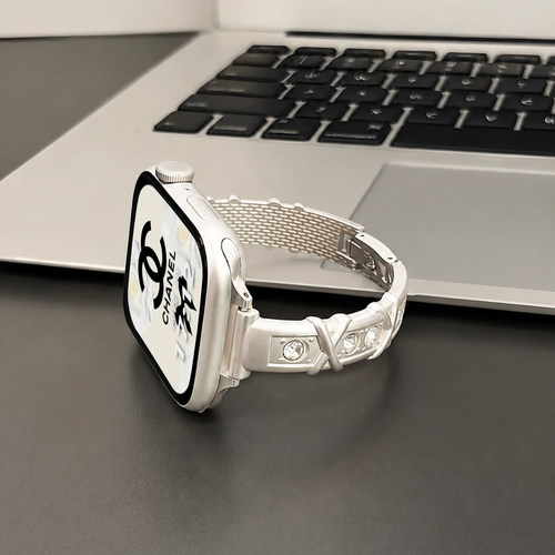 蓝海苹果iwatchs11表带交叉镶钻