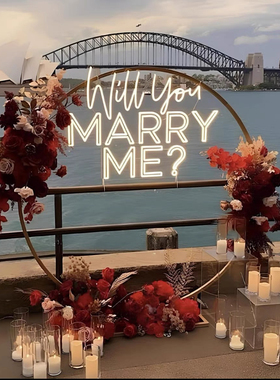 室内霓虹灯发光字母灯led生日marryme求婚灯装饰婚礼道具灯牌定制