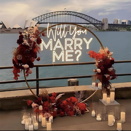 室内霓虹灯发光字母灯led生日marryme求婚灯装饰婚礼道具灯牌定制