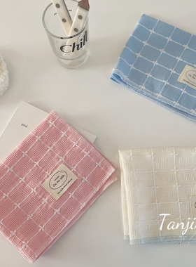 TJJ丨春夏小花朵提花餐巾布餐垫方巾桌垫韩国ins风背景装饰盖布