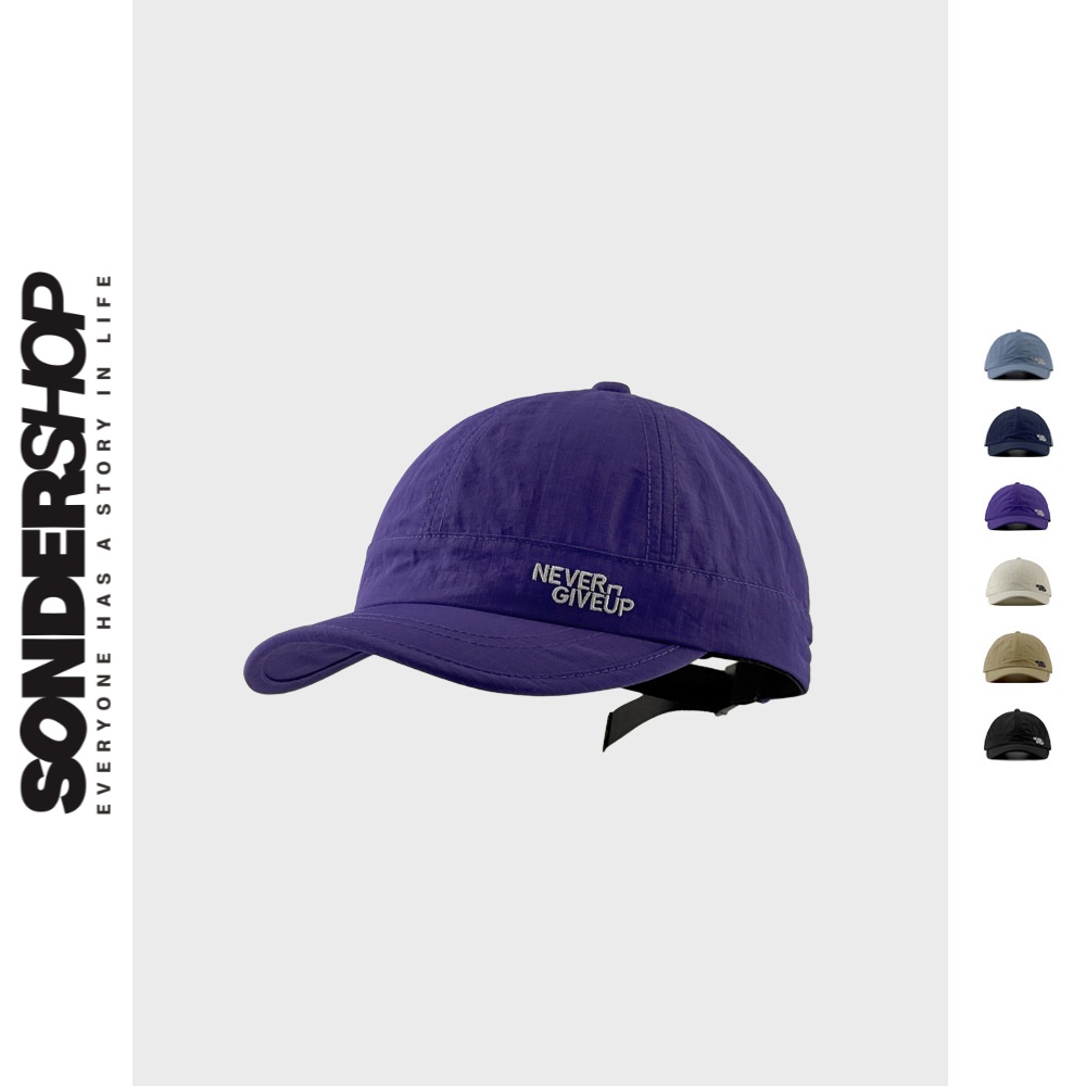 SONDER SHOP 5cm短檐速干棒球帽男女字母刺绣夏季轻薄户外遮阳