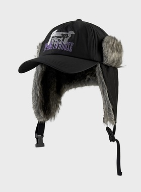 SONDER SHOP两种戴法韩国设计师款小狗刺绣棒球帽女冬季加绒保暖