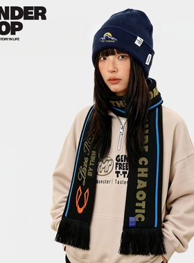 SONDER SHOP提花针织围巾流苏男女秋冬毛线保暖骑行防寒防冻围脖