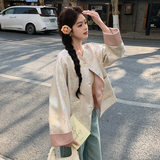 气质春季短外套提花重工刺绣上衣春秋女新中式中国风小香风短款，女装短外套，2C263