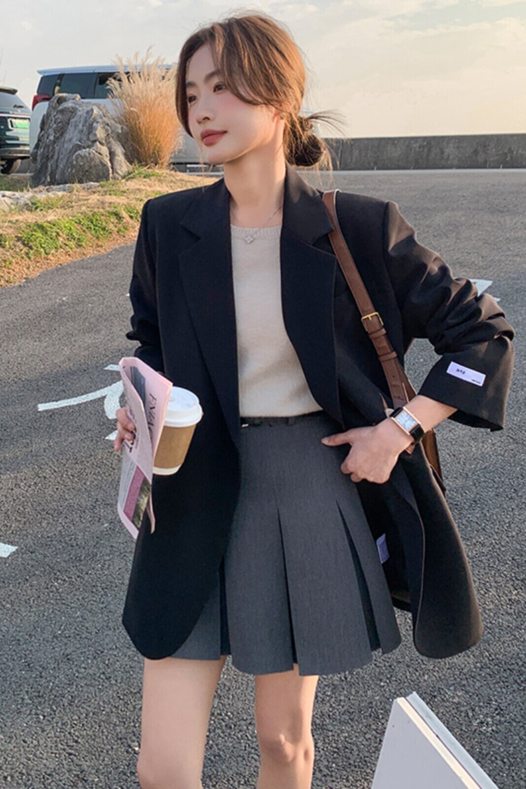 现货黑色西装外套女货号C034-P115-K168,女装西装,2C263
