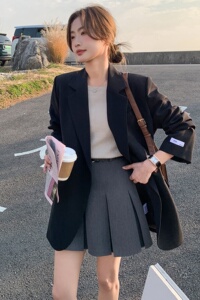 现货 黑色西装外套女货号C034-P115-K168图片