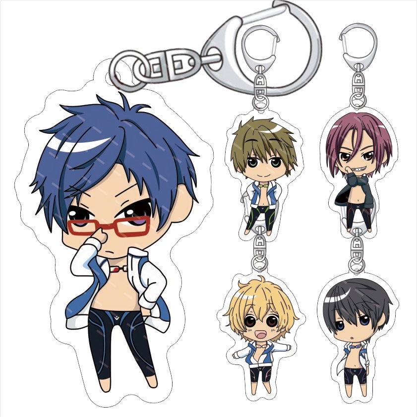 Free!男子游泳部 七濑遥 橘真琴 松冈凛 叶月渚 亚克力钥匙扣挂件