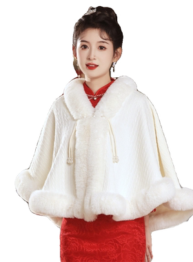 新娘结婚毛披肩婚纱披肩斗篷